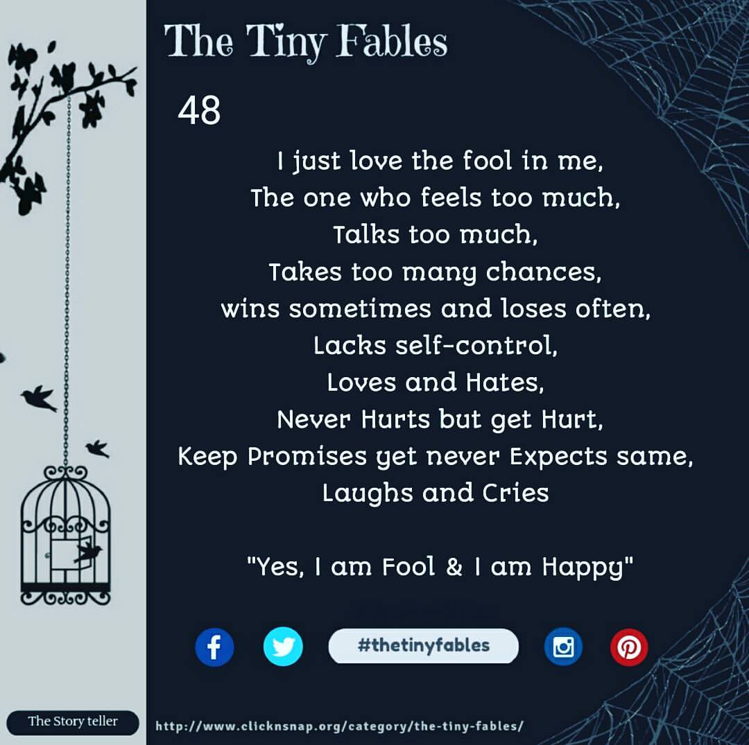 The Tiny Fables , quotes, sayings, stories, love quotes, friendship quotes, relationship quotes, breakup , Shayri, english poem, poetry, rhymes , happiness quotes, serenity, untold stories , fables, tiny fables