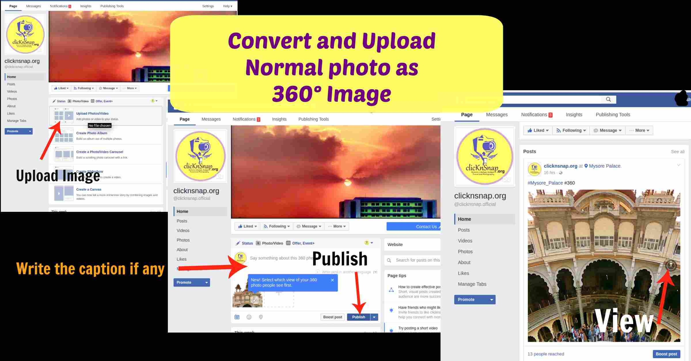 Facebook – How to Convert and Upload Normal photo as 360° Image